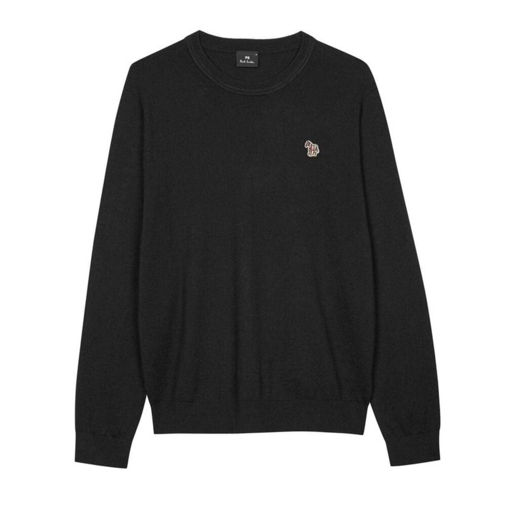 Paul Smith Mens Zebra Natural Cotton Sweater / Black